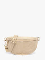 Sac Banane Cuir Milano Beige velvet VE25111