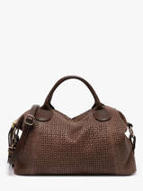 Satchel Beautiful Leather Milano Brown beautiful BE25111
