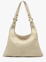 Sac Port� �paule Seam Cuir Basilic pepper Beige seam BSEA05