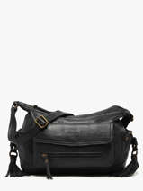 Sac Bandouli�re Cow Cuir Basilic pepper Noir cow BCOW86