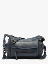 Shoulder Bag Cow Leather Basilic pepper Blue cow BCOW86