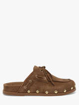 Slippers In Leather Alpe Brown women 53971119