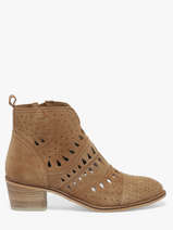 Bottines � Talon En Cuir Alpe Marron women 54331101