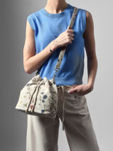 Shoulder Bag Alocasia Cotton Woomen Beige alocasia WALO06-vue-porte
