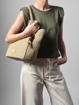 Shoulder Bag Crocus Estival Woomen Beige crocus estival WCRS07-vue-porte