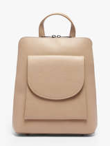 Shoulder Strap Backpack Leather Milano Beige caviar CA240615