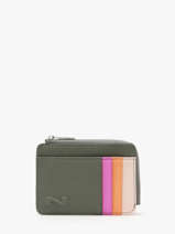 Porte-cartes Cuir Nathan baume Vert mandala M