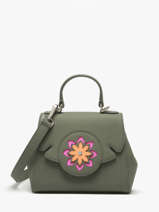 Sac Port� Main Mandala Cuir Nathan baume Vert mandala 4M