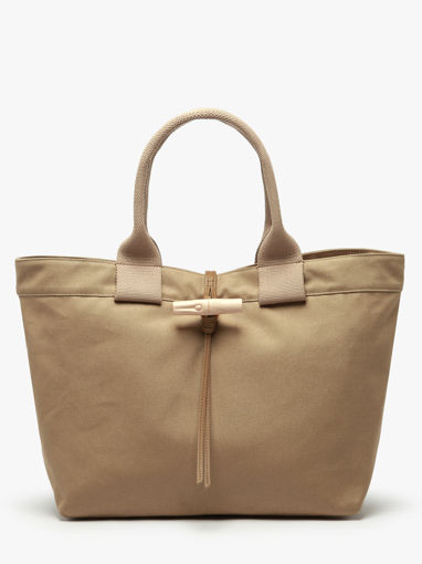 Longchamp Le roseau toile Sacs port� main Beige