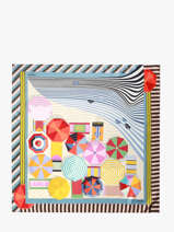 Silk Scarf Lancel Plage 90x90cm Lancel Multicolor charms A14130