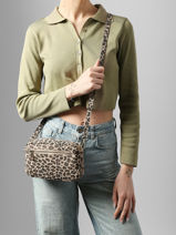 Shoulder Bag Velvet Leopardo Leather Milano Beige velvet leopardo VL25115-vue-porte