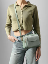 Sac Bandouli�re Velvet Caviar Cuir Milano Vert velvet caviar VC25067-vue-porte