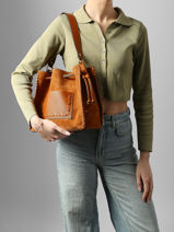 Satchel Velvet Caviar Leather Milano Brown velvet caviar VC25113-vue-porte