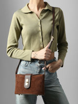 Shoulder Bag Velvet Caviar Leather Milano Brown velvet caviar VC25115-vue-porte