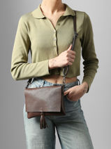 Crossbody Bag Caviar Leather Milano Brown caviar CA22112-vue-porte