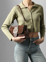 Satchel Velvet Caviar Leather Milano Brown velvet caviar VC25114-vue-porte