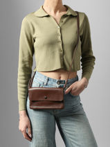Shoulder Bag Caviar Leather Milano Brown caviar CA23067-vue-porte