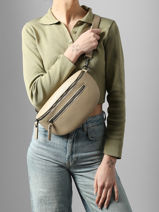 Sac Banane Caviar Cuir Milano Beige caviar CA23111-vue-porte