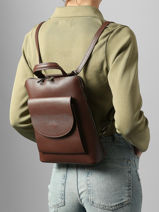 Shoulder Strap Backpack Milano Brown caviar CA240615-vue-porte