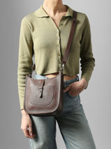 Shoulder Bag Caviar Leather Milano Brown caviar CA25067-vue-porte