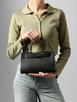 Sac Port� Main Caviar Cuir Milano Noir caviar CA25114-vue-porte
