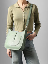 Shoulder Bag Caviar Leather Milano Green caviar CA25068-vue-porte
