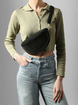 Belt Bag Leather Milano Black velvet VE25111-vue-porte