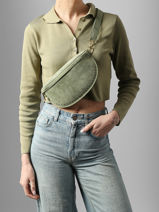 Belt Bag Leather Milano Green velvet VE25111-vue-porte