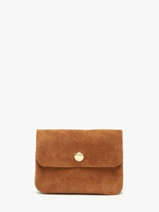 Coin Purse Leather Milano Brown velvet VE23091O