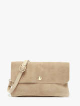 Leather Velvet Crossbody Bag Milano Beige velvet VE23067O