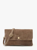 Leather Velvet Crossbody Bag Milano Beige velvet VE23067O