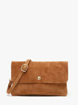 Leather Velvet Crossbody Bag Milano Brown velvet VE23067O