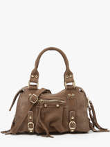 Sac Bandouli�re Velvet Cuir Milano Beige velvet VE24093O