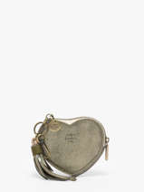 Coin Purse Leather Mila louise Silver vintage 16083X