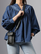 Phone Case Leather Basilic pepper Black glam BGLA88-vue-porte