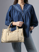 Sac � Main A4 Houston Cuir Basilic pepper Beige houston BHOU22-vue-porte