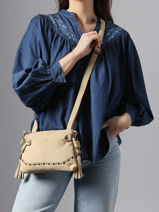 Sac Bandouli�re Houston Cuir Basilic pepper Beige houston BHOU82-vue-porte