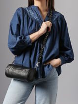 Shoulder Bag Glam Leather Basilic pepper Black glam BGLA87-vue-porte