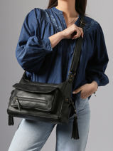 Shoulder Bag Cow Leather Basilic pepper Red cow BCOW86-vue-porte