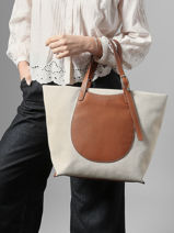 Longchamp Le foulonn� toile Besaces Marron-vue-porte