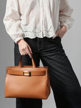Sac Port� Main M Ang�le Cuir Lancel Gris angele A14017-vue-porte