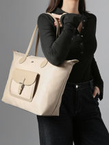 Shoulder Bag Kiana Nylon Hexagona Beige kiana 1720181-vue-porte