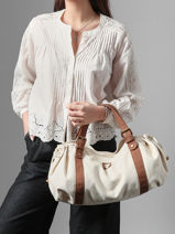 Shoulder Bag Canvas Cotton Gerard darel Beige canvas Z450-vue-porte