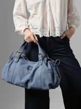 Sac Port� �paule Canvas Coton Gerard darel Bleu canvas D489-vue-porte