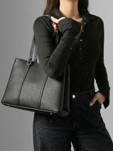 Shoulder Strap Satchel Grained Miniprix Black grained A721-vue-porte