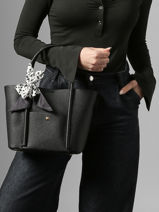 Sac Port� Main Grained Miniprix Noir grained A713-vue-porte