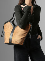 Shoulder Bag Velvet Miniprix Brown velvet M9459-vue-porte