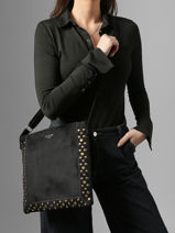 Shoulder Bag Velvet Studs Miniprix Black velvet studs JC53004-vue-porte
