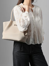 Leather Galat�e Shoulder Bag Nathan baume Beige nymphea 3-vue-porte