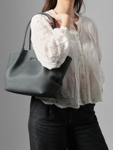 Sac Port� �paule Galat�e Cuir Nathan baume Bleu nymphea 3-vue-porte